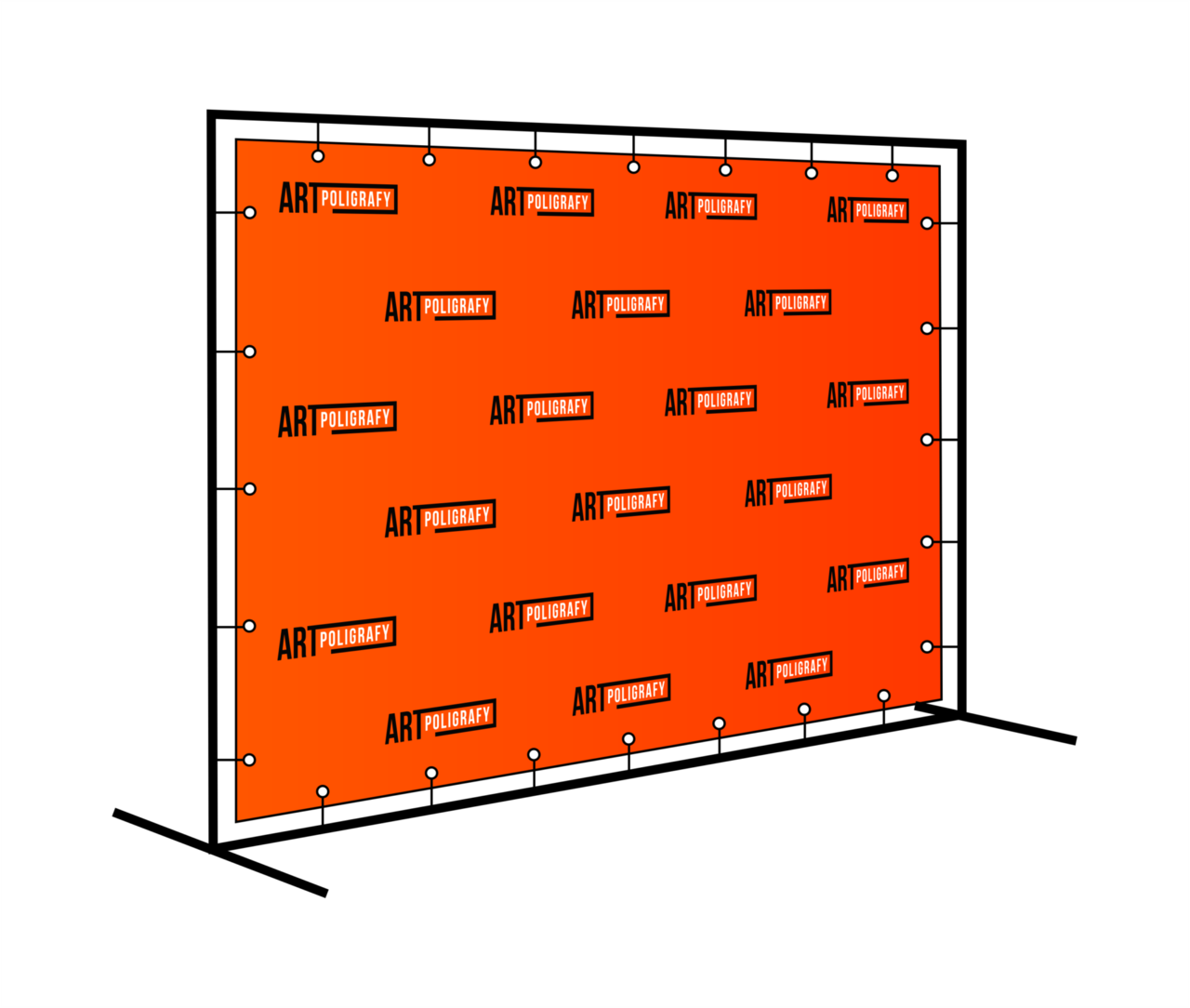 Устройство баннера. Пресс Волл Press Wall. Прессвол 4х3 м. Tritix (Тритикс). Металлическая конструкция для баннера.