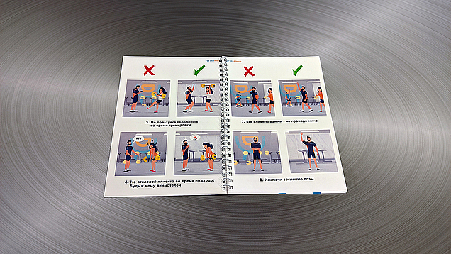 Блокнот для тренера фитнес центра с памятками отпечатан в типографии «Арт Полиграфия»